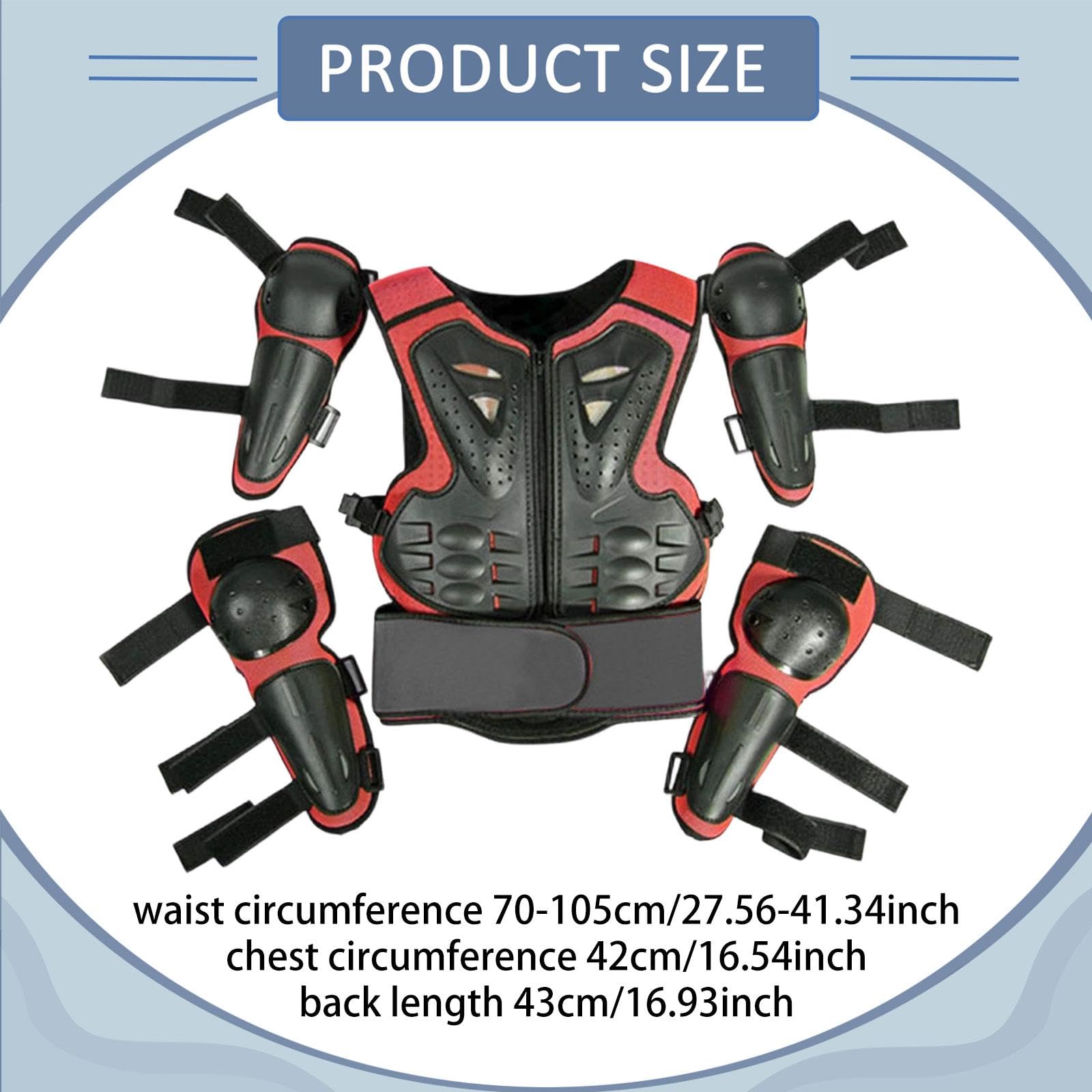 Tuta da per Bambini, Abbigliamento da, Resistente agli Urti, Attrezzatura per Motociclisti, Rosso