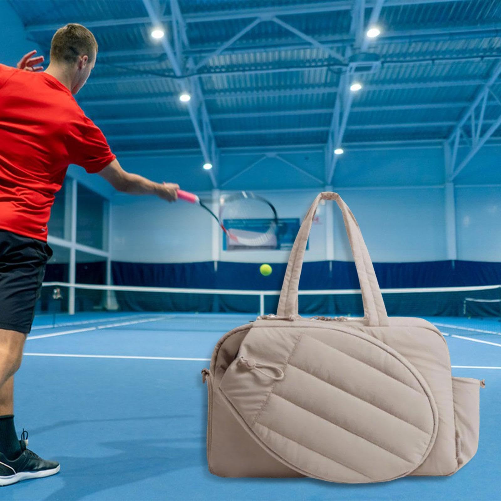 Elegante Borsa Da Tennis con Separazione per Biancheria Bagnata, Scomparto Rinforzato per Racchetta, Molteplici Pratici Scomparti Portaoggetti, Comoda