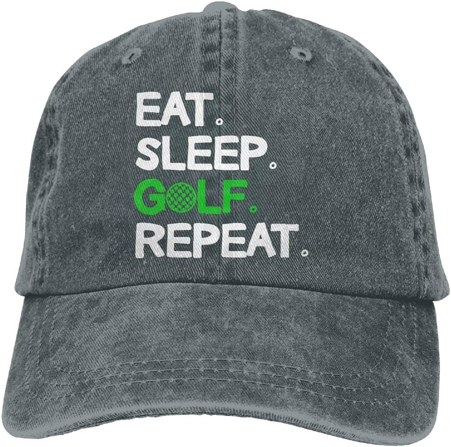 2018 Adult Fashion Cotton Denim Baseball Cap Eat Sleep Golf Repeat 1 Classic Dad Hat Adjustable Plain Cap