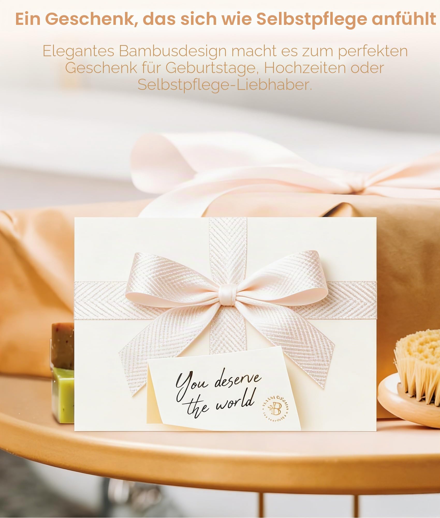 ADOV Badewannenablage, Erweiterbar Luxus Spa Bambus Holz Badewannenbrett mit Halter für Buch Tablet Telefon Glas und Kerze, Einstellbar Badewannentablett Caddy Brücke Passt Meisten Badewanne Größen