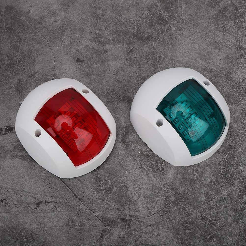 Reminnbor Bateau lumière paire de lampe de signalisation sphérique rouge vert LED étanche bateau lumière de navigation DC12V-24V 3W pour la pêche de nuit(blanc) feu navigation bateau led