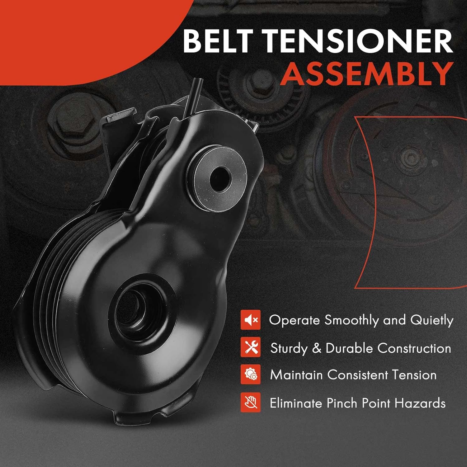 A-Premium Belt Tensioner Assembly with Pulley Compatible with Ford Escape 2001-2004, Taurus 2001-2004, Sable 2001, Contour 1995-2000, Mystique & Mazda Tribute, MPV & Mercury Cougar, Sable, Mystique