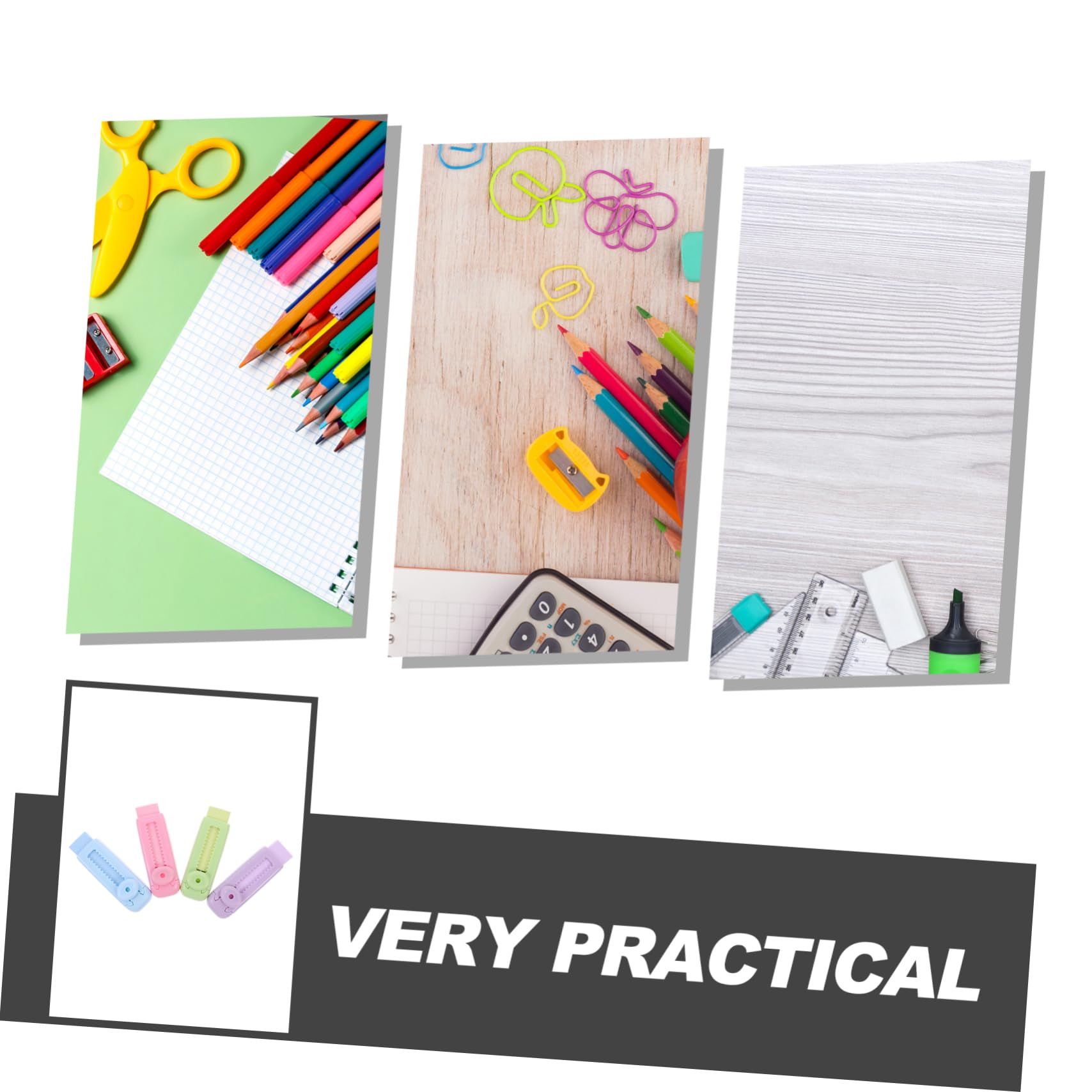 DOITOOL 4 Ensembles Rétractable Couleur École Pour Élèves Traces Pratique Pour Examens Et Tests Scolaires 8 Pièces * 4