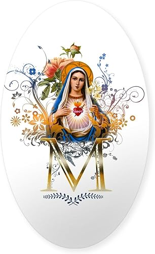 Miniatura 8 de CafePress Pegatina ovalada para parachoques de coche de la Virgen María Fátima