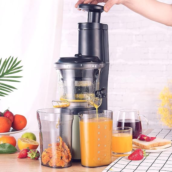 Wiltal Slow Juicer Elektrischer Entsafter Schwarz 150 W