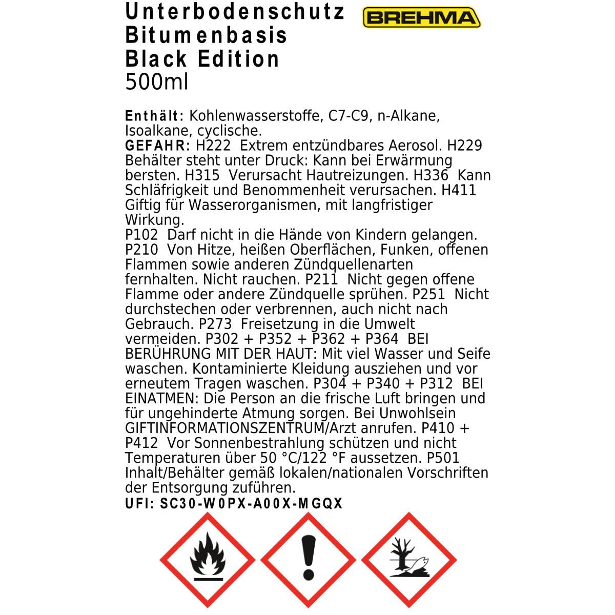 12x Bitumen Unterbodenschutz Black Edition 500ml Steinschlagschutz Spray schwarz