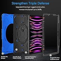 Vista 5 de Miesherk Funda para iPad Pro de 12.9 pulgadas 6ª/5ª/4ª generación, grado militar resistente a prueba de golpes funda para iPad Pro 12.9 - soporte