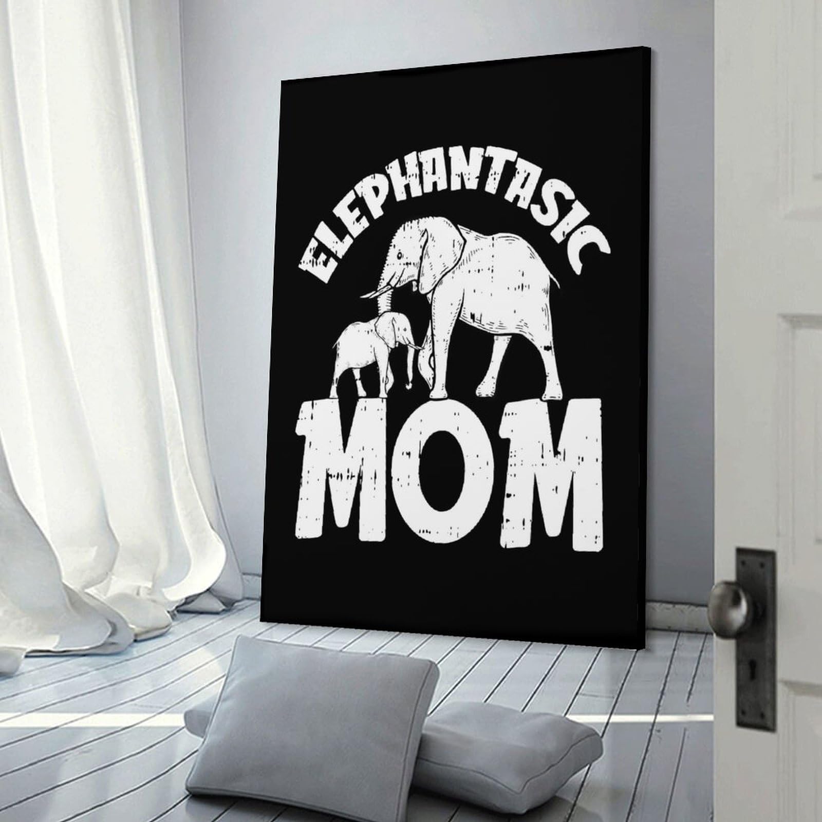 Junmoney Elephantastic Mom Decorative Canvas Print 20x30inch(50x75cm), for Hallway, Bedroom Or Modern Interiors, Home Decor Gift with Stylish Appeal