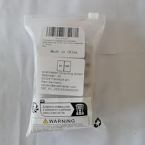 Miniatura 3 de Abrazadera de vidrio de acero inoxidable para vidrio de 0.394-0.472 in de grosor para escaleras, pasamanos, puerta de vidrio de ducha (paquete de 2)