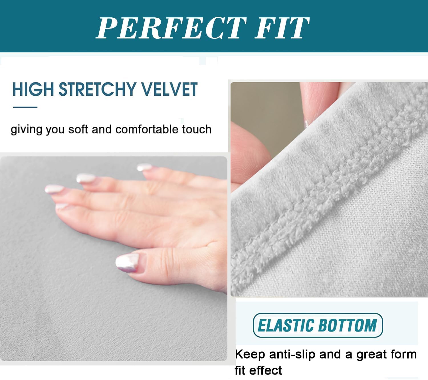 HFCNMY Ottoman Cover Rectangle,Stretch Velvet Slipcovers Rectangle Thick Covers Slipcover for Ottomans Soft Foot Stool with Elastic Bottom White X-Large (ASMFDT20230725-18)