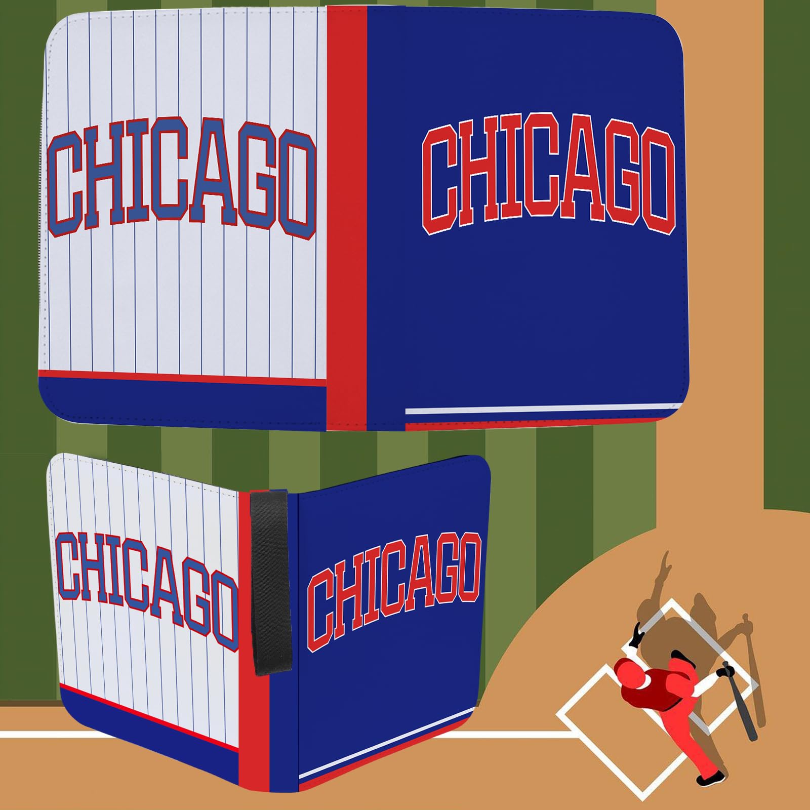 Baseball-Kartenbinder mit Ärmeln, 900 Taschen, Chicago Baseball-Kartenhalter für Sammelkarten, Baseball-Sammler-Album, Sportkarte, 3-Ringbuch, Aufbewahrungsbuch, Ordner, Organizer für Kinder, Geschenk