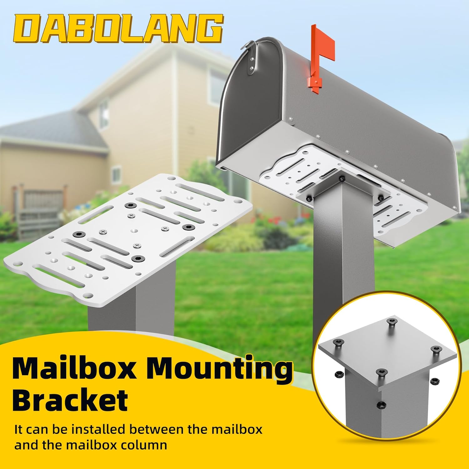 Mailbox Mounting Bracket,Post Mount Mailboxes Board,Mailbox Bracket for 4x4 Wood or Hollow Posts,Mailbox Mounting Plate For Most Post-Mounted Mailboxes with Mounting Holes at the Bottom,White