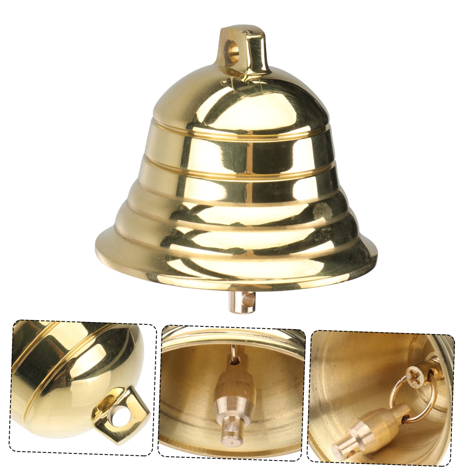 Ciieeo 5piezas Campana De Navidad De Latón Musical Adorno Colgante para Decoración Casa y Jardín Dorado