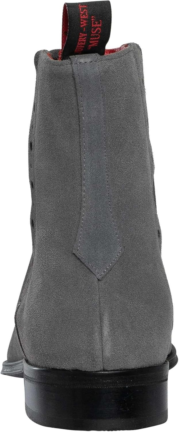 Jeffery West Men's Suede Chelsea Boots, Shark, 11 US