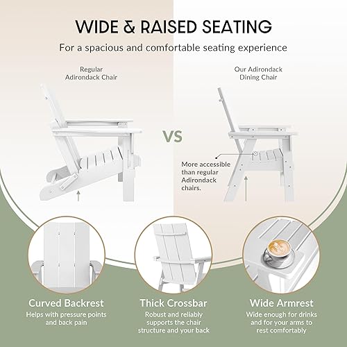 Vista 210 de WestinTrends Malibu Malibu Patio al aire libre HDPE plástico Adirondack silla comedor teca
