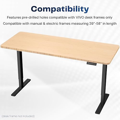 Vista 206 de VIVO DESK-TOP60G - Mesa universal de una pieza de 60 x 24 pulgadas, color gris oscuro, para marcos de escritorio estándar y sentados a pie, altura