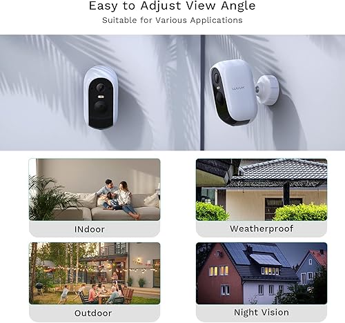 Miniatura 8 de WUUK Cámara de seguridad interior de 4 MP, cámara de inclinación panorámica para monitor de bebé, cámaras para exteriores 2K inalámbricas con