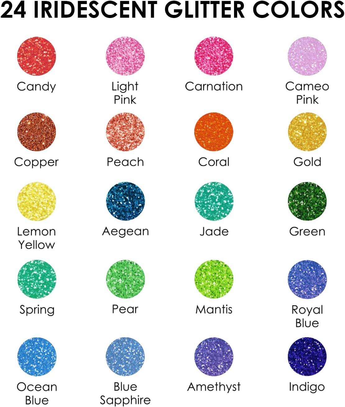 Grabie 24 Glitter Metallic Markers, Medium Tip Glitter Acrylic Paint Markers, Quick-Drying Water-based Ink Glitter Pens for Adults, DIY Crafts Making, Set of 24