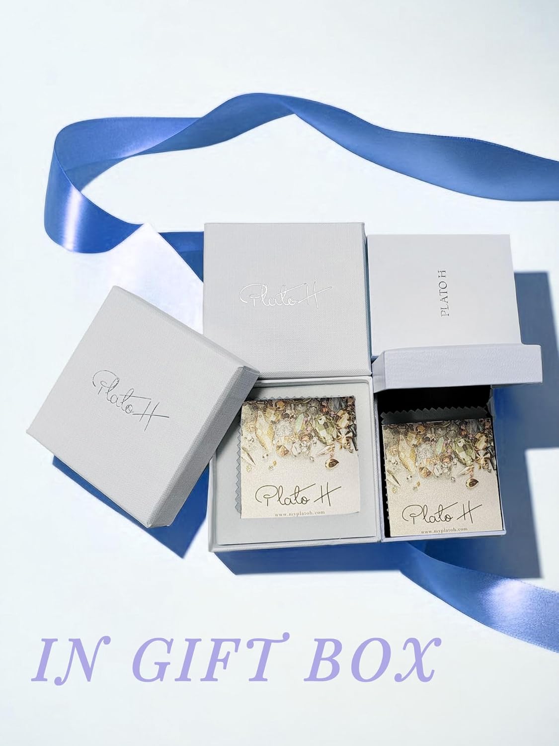 PLATO H Aurora Crystal Necklace in S925 Sterling Silver Women's Cube Pendant Necklace Unique Jewelry Gifts Box for Valentines Mom Gifts for Her Christmas - Image 5