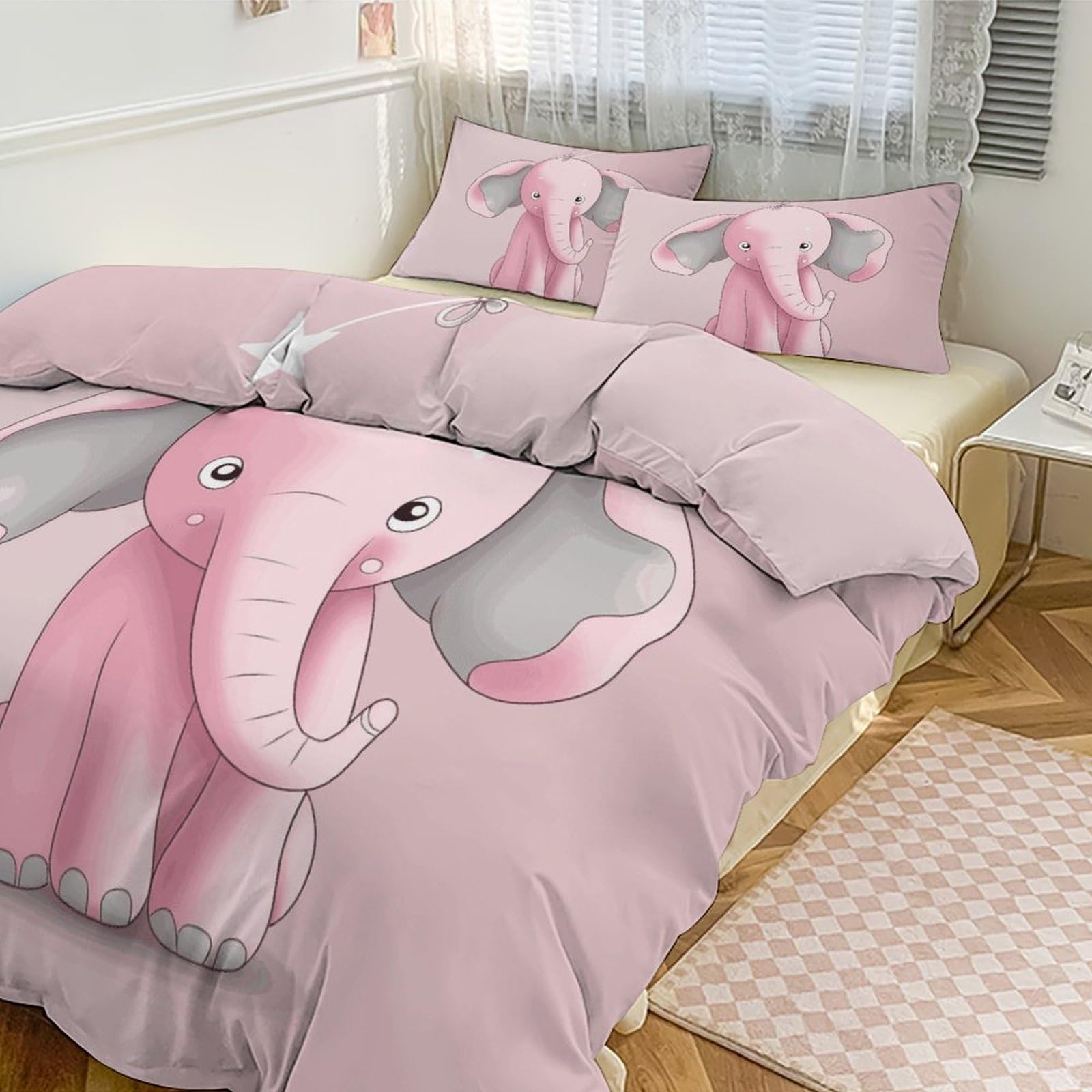 Housse de couette grand lit éléphant pour une chambre parentale apaisante