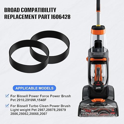 Miniatura 2 de Cinturón de vacío para Bissell PowerForce y TurboClean PowerBrush Limpiador de alfombras para mascotas, cinturón 2910 apto para modelos 2910, 2987,