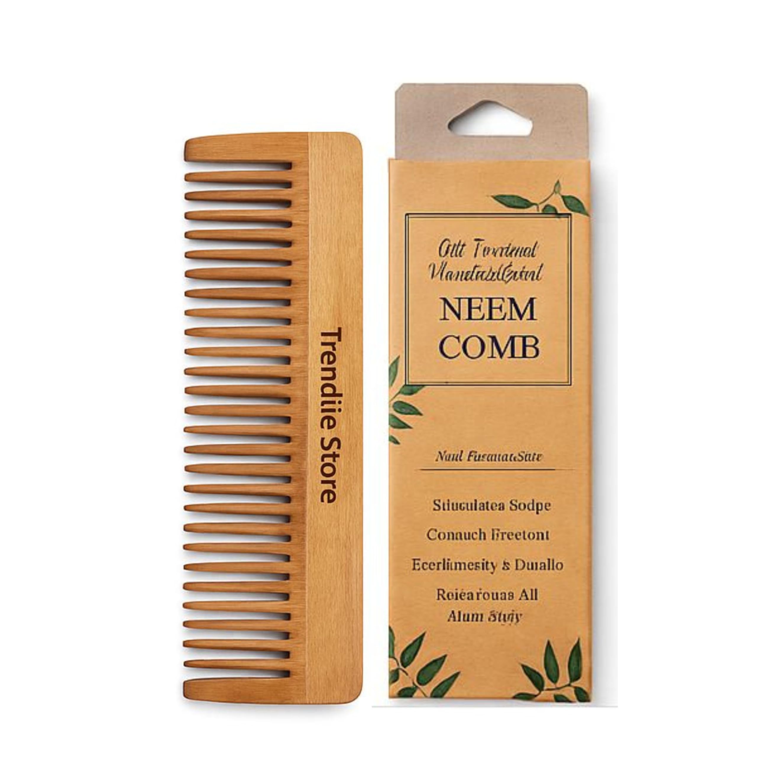 Trendiie Store Neem Wood Comb – 1 Pc Natural Wooden Comb for Hair – Anti-Static & Scalp-Friendly for Men & Women-image-26