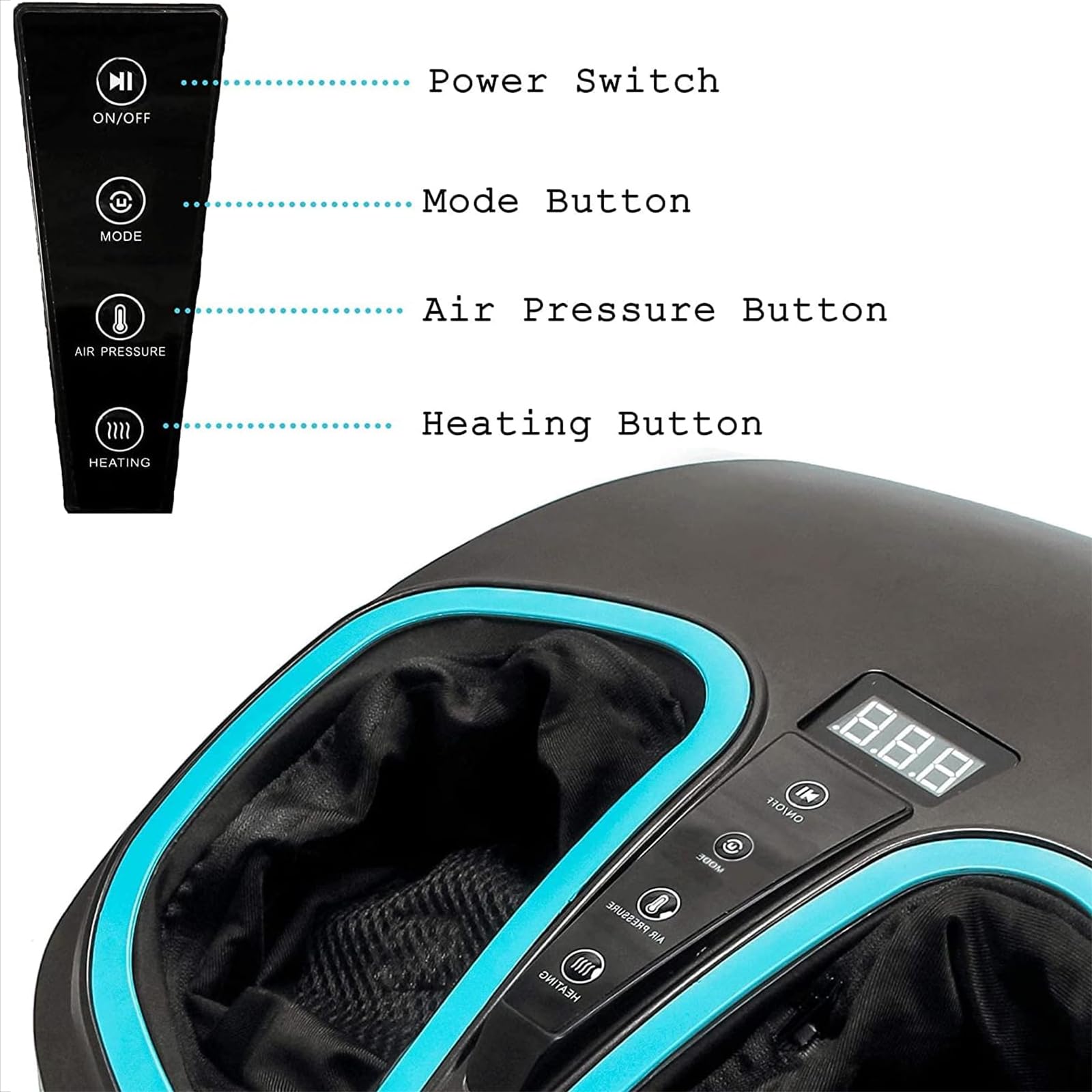 Urządzenie Do Masażu Stóp Shiatsu, Elektryczny Masażer Do Stóp Z Ekranem LCD, Inteligentny Czas I Regulacja Intensywności Na 3 Biegach, Do Użytku Domowego, Imprezowego Lub Biurowego