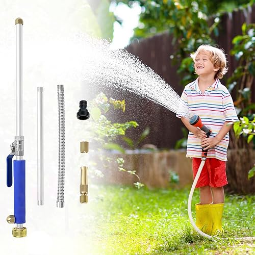 Miniatura 8 de QWORK Varita de lavadora de alta presión, boquilla de manguera de agua Hydro Jet, herramienta de limpieza con rociador ajustable para automóvil,