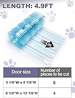 Vista 4 de Solapas de repuesto para puerta de 9.8 pulgadas x 4.9 pies para casa de perro, tira de vinilo transparente fácil de cortar e instalar para puerta