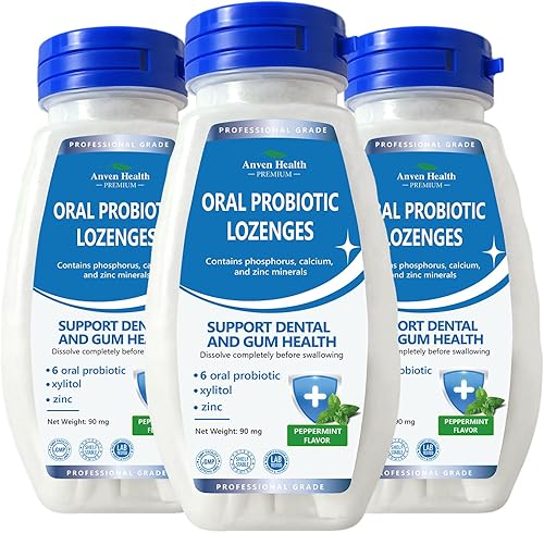 Pastillas de probióticos orales para la boca, mal aliento y reparación de encías, fusión mineral con zinc + calcio para aliviar la boca seca, escudo