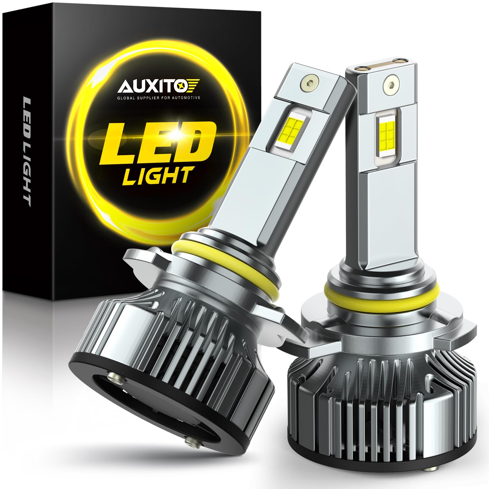 AUXITO 9012 HIR2 LED Bulbs Combo, 15X Brighter, 5-Min Install, IP68, 2 Pack