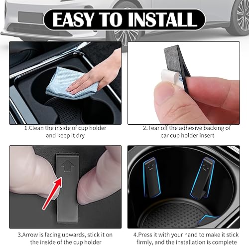 Miniatura 6 de 6 portavasos de silicona para automóvil, antivibración, estabilizador de portavasos para sostener tazasbotellas, inserto universal autoadhesivo para