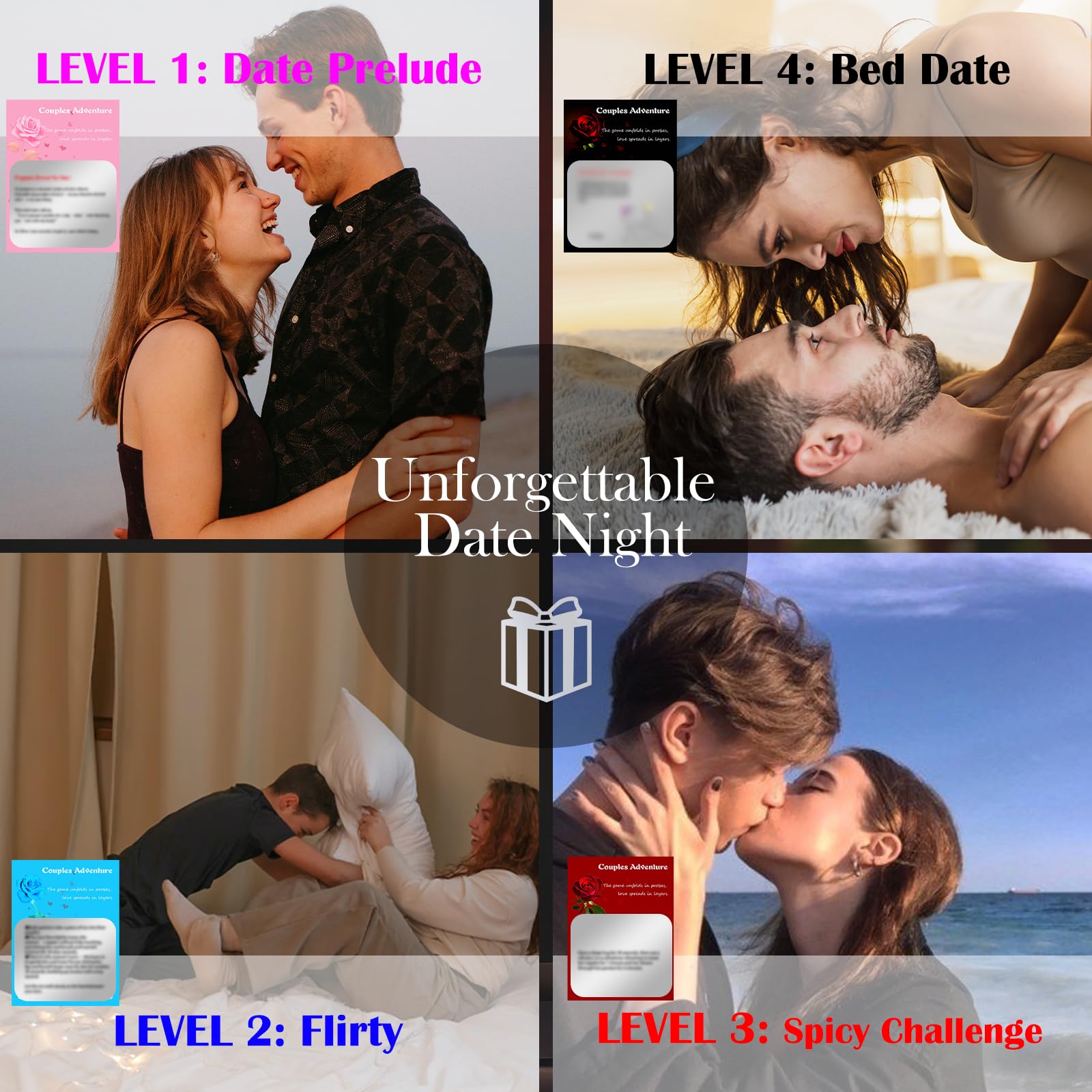 Naughty Scratch Off Date Night Ideas Juegos de parejas para adultos, 60 juegos de cartas de pasión para adultos, tarjetas románticas de regalo de San Valentín para parejas, juegos de dormitorio