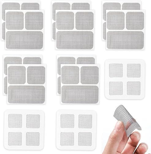 Parches de reparación autoadhesivos para ventanas, 13 hojas de 3 tamaños, kit de reparación de repuesto de puerta de malla de fibra de vidrio,