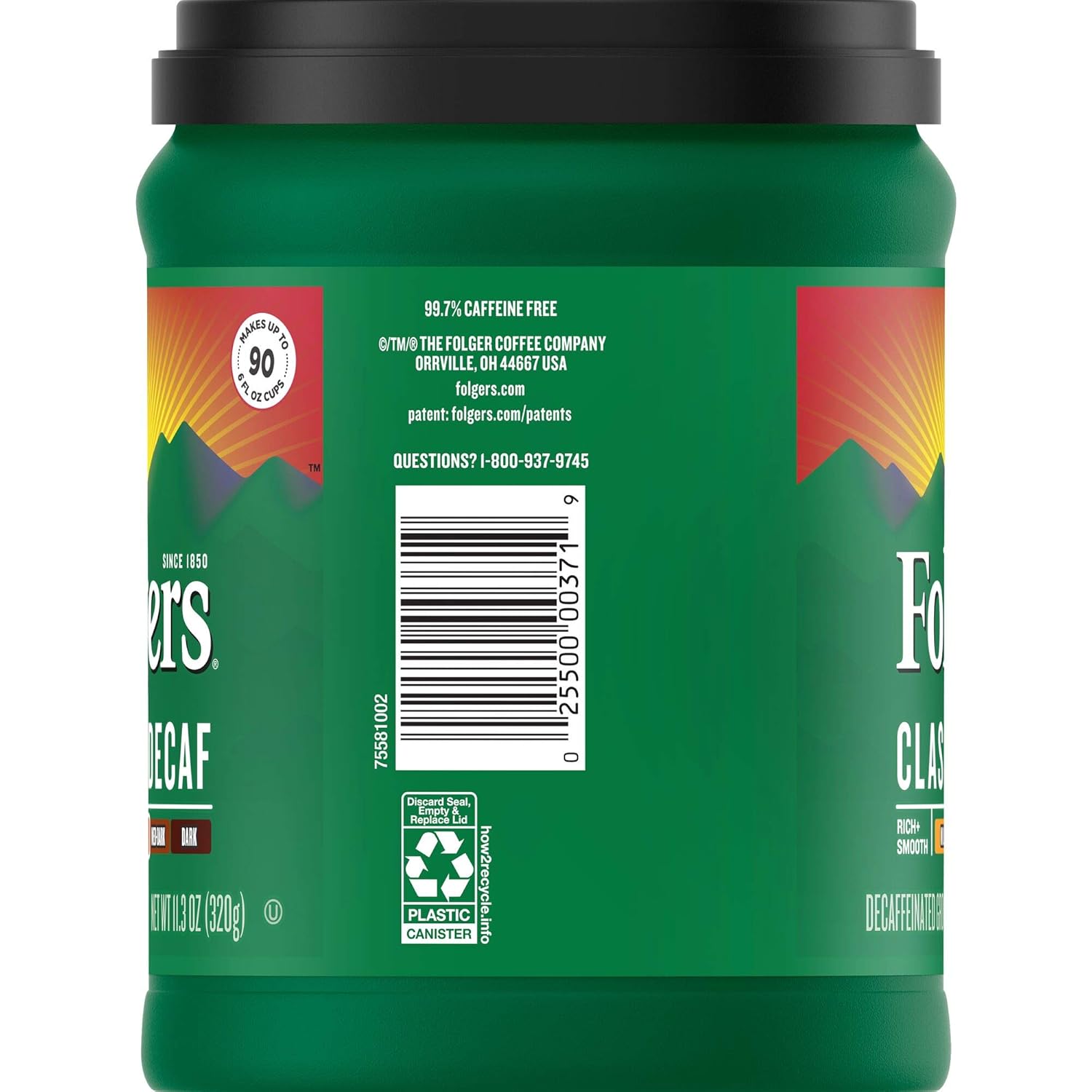 Folgers Classic Decaf Medium Roast Ground Coffee, 11.3 Ounces