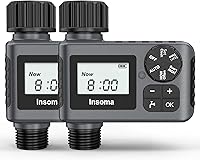 Vista 12 de Insoma Temporizador de agua con entrada y salida de latón, 2 zonas independientes, temporizador de manguera al aire libre para grifo de jardín