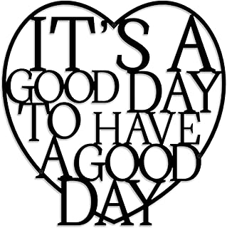 Motivational Metal Wall Decor Inspirational Wall Art Black Positive Quotes Metal Sign for Living Room, Bedroom, Office Decoration (Black)