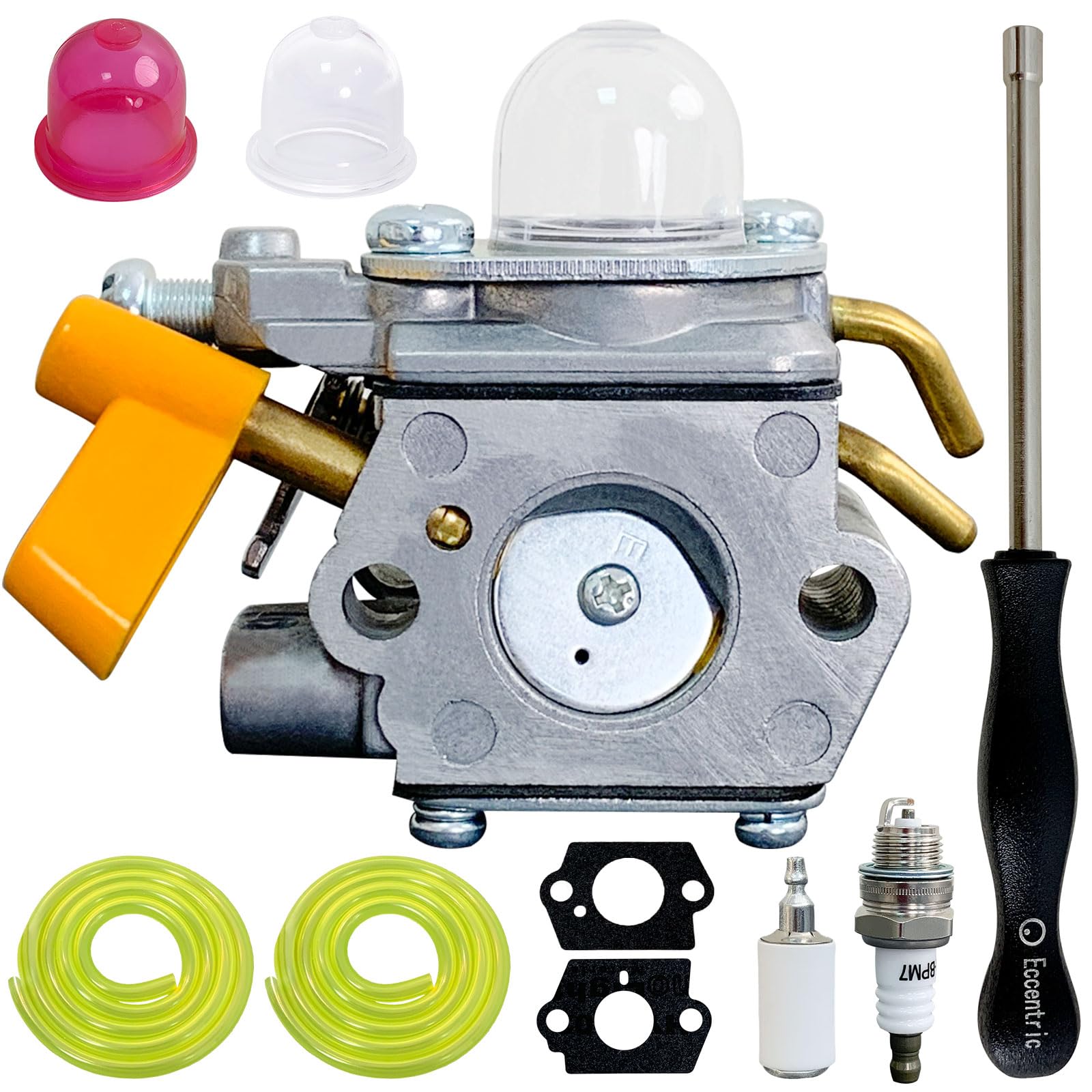 Ruixing OEM 308054111 Carburetor for Homelite 26B Blower UT26BVL3VNM UT26BVL3EMC VNM UT26HBV UT26HBVEMC UT26HBVVNM 26CC Leaf Blower Parts 308054034 308054208 Ryobi RY26BVLG Blower