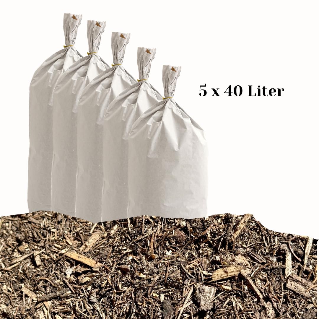 Nadelboden-Waldboden-Einstreu für Kleintiere und Großtiere, natürliche Einstreu für Hasen, Kaninchen, Hamster, Meerschweinchen, Hühner, Wachteln, Pferde, Alpakas und Lamas (5 x 40 Liter Sack)