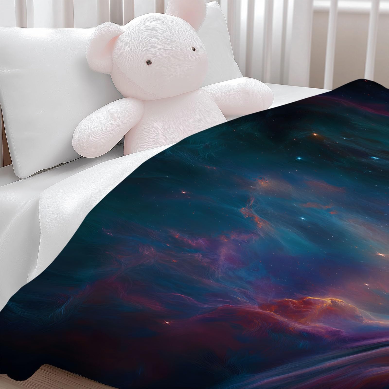 Genérico Tło Wszechświata Koc Flanelowy 180 x 200 cm Koce Sherpa, wielokolorowe Super Puszyste Wełniane Koce Dorosłych I Dzieci Koc Miękki I Ciepły Łóżko