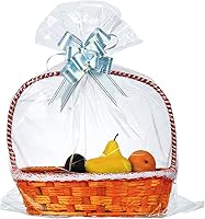 Vista 14 de Paquete de 50 bolsas grandes de celofán de 24 x 30 pulgadas, para cestas de regalo de celofán transparente, extra grandes de 2.3 mil de grosor