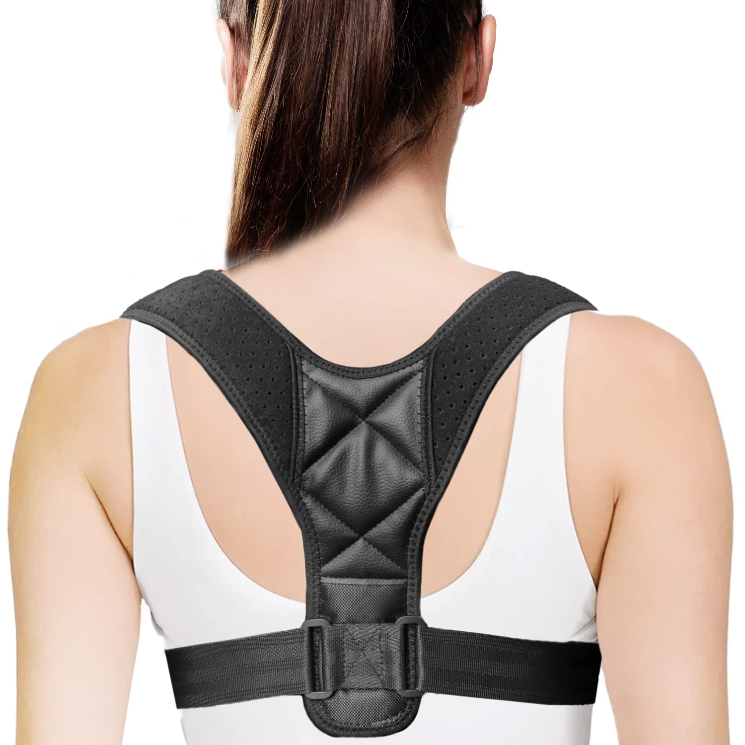 KENDRICK New Posture Corrector Back Brace for Men and Women – Fully Adjustable Straightener for Mid, Upper Spine Support- Neck, Shoulder, Clavicle and Back Pain Relief-Breathable Neoprene