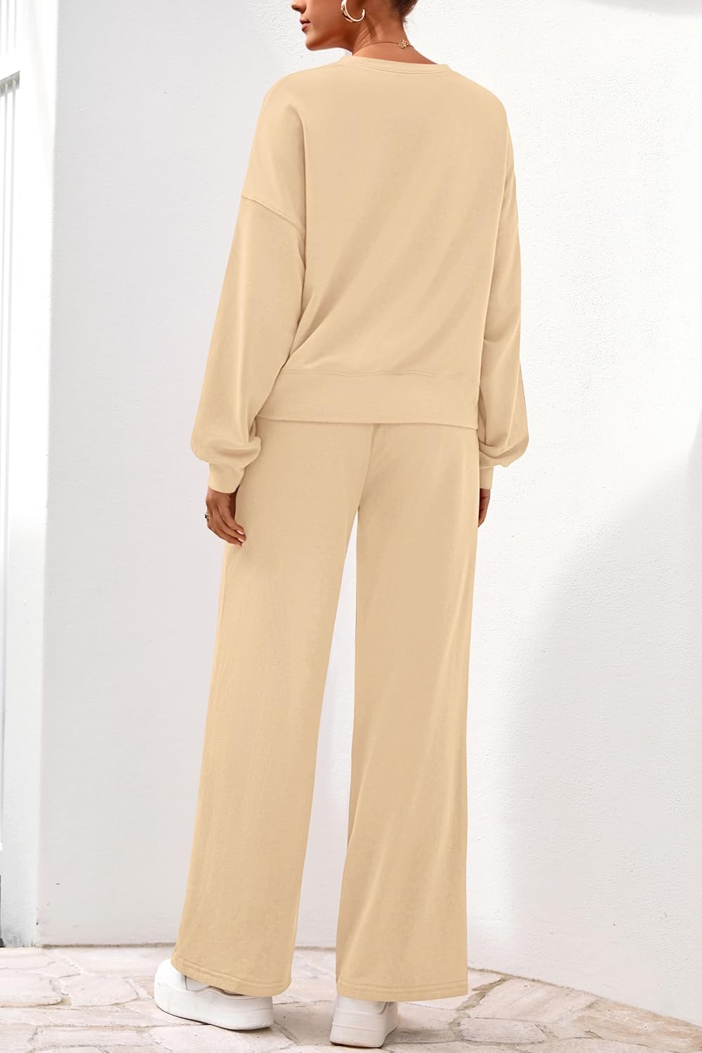 PRETTYGARDEN Women 2 Piece Outfits 2026 Spring Sweatsuits Crewneck Sweatshirt Wide Leg Sweatpants Lounge Sets Tracksuit - Image 5