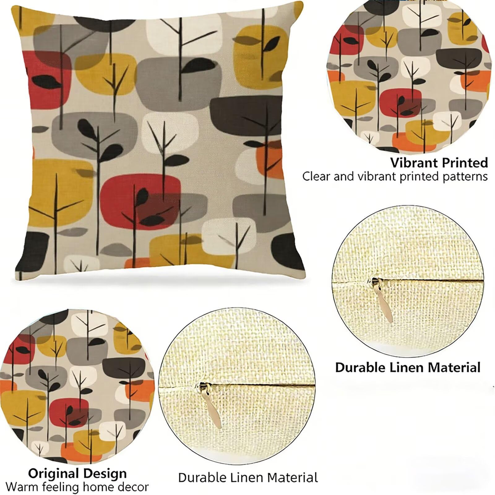 Housse de Coussin Canapé Couleur Orange 65x65cm Exterieur Impermeable Botanique Taie D'oreiller Décoratif Aesthetic Housse Coussin Decoration pour Chambre Sofa Jardin Balcon Terrasse Lot de 2. P-4857