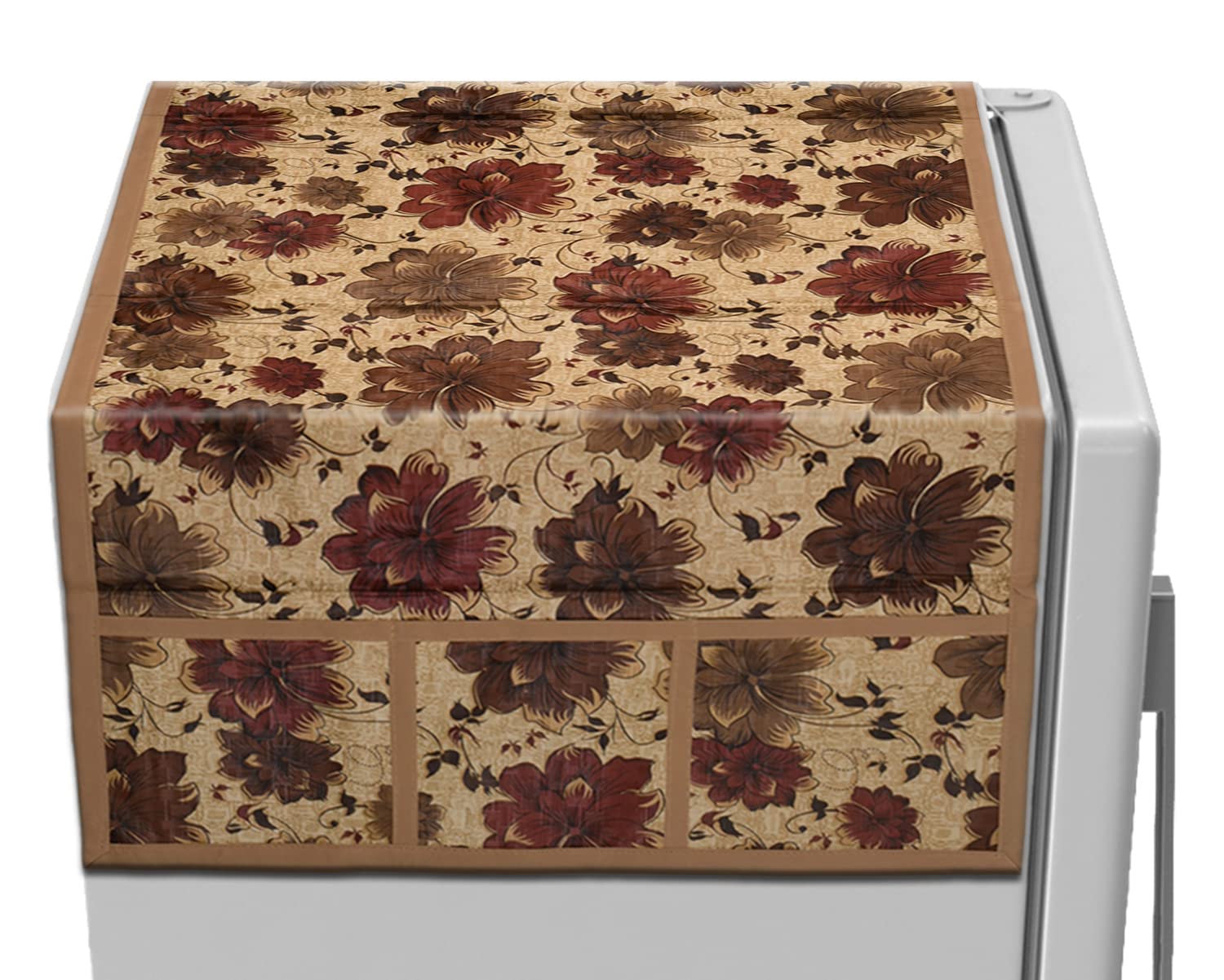 Fridge Top Cover - Metallic Flower Print -8 Fridge Top Cover - Metallic Flower Print -8