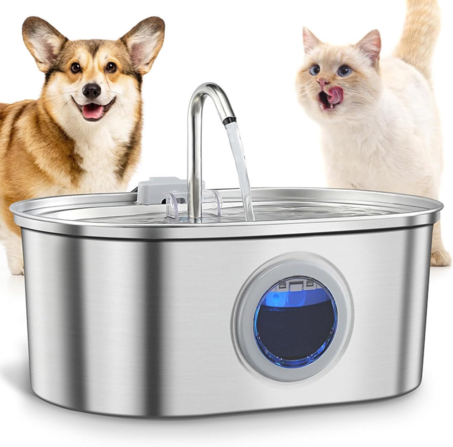 Pet Drinking Water Fountain with with Viewable Window Automatic Drinking Fountain Water Circulations Filter Pet Drinker Automatic Water Fountain for Cats Automatic Water Fountain for Dogs Automatic