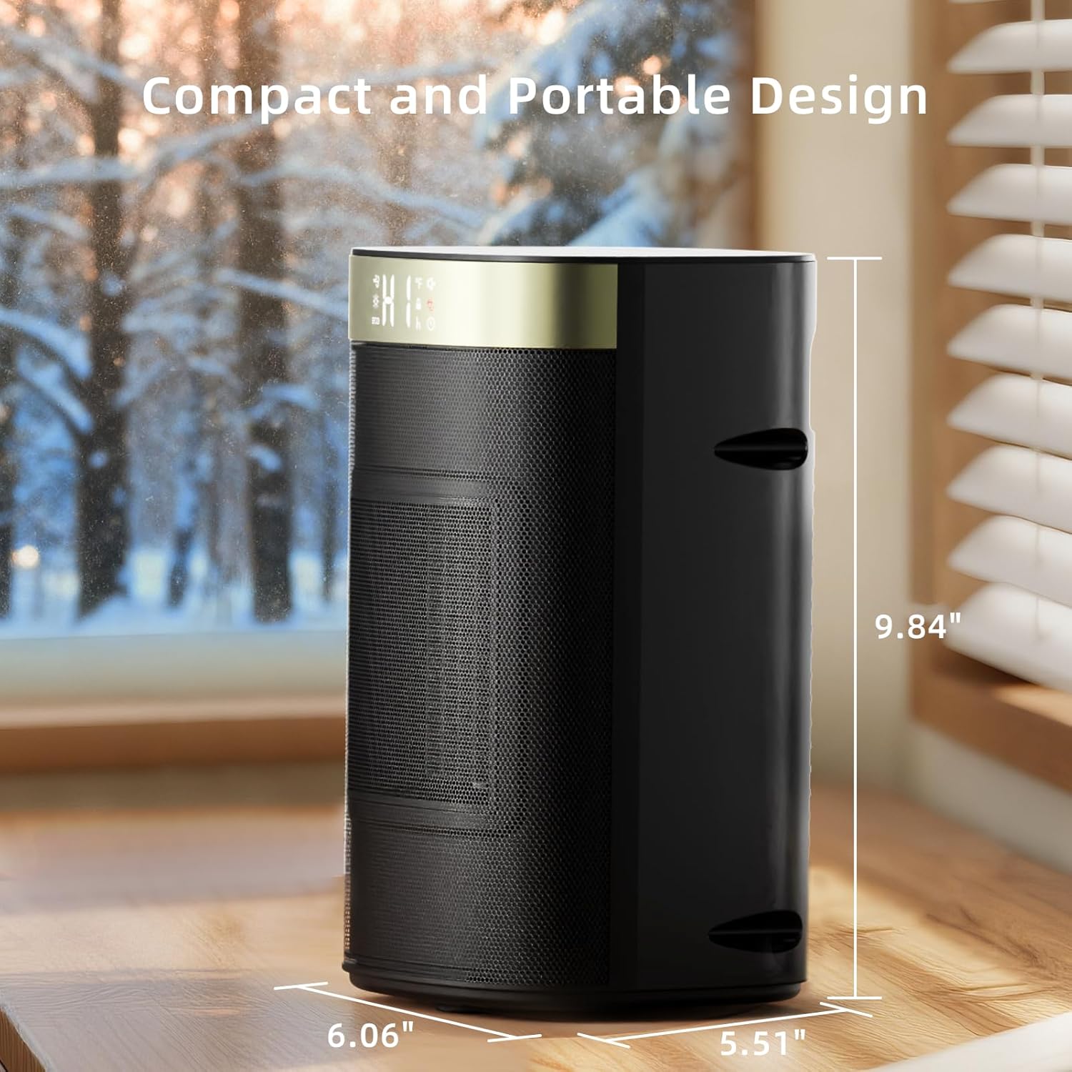 ZAFRO 1500W Portable Space Heater, Fast Heating & Energy Saving Electric Heater with Remote for Indoor Use, 5 Modes Adjustable Thermostat 24H Timer, Safe Quiet for Bedroom Office Home Use