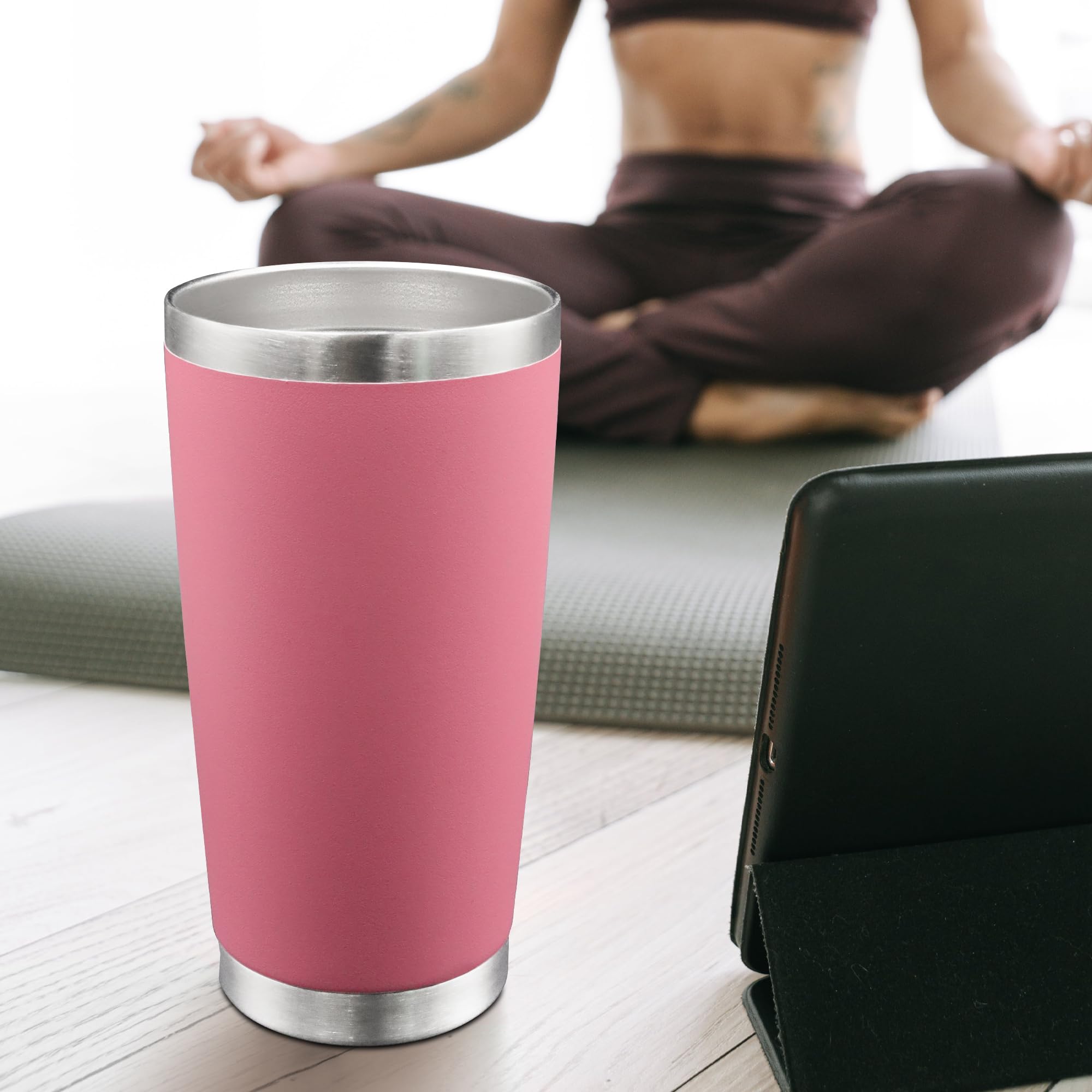 AIANJI 567 g Tumbler mit Deckel Edelstahlbecher Isolierbecher Pink 6P