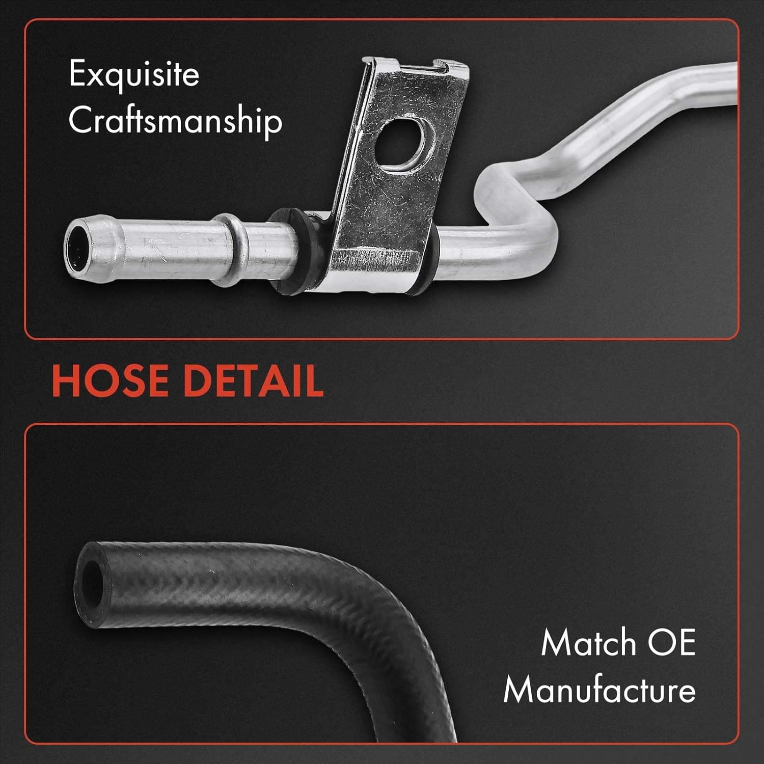 A-Premium Power Steering Return Hose (Intermediate Pipe) Compatible with Toyota Highlander 2001-2007, L4 2.4L V6 3.0L 3.3L, Reference 44416-48061