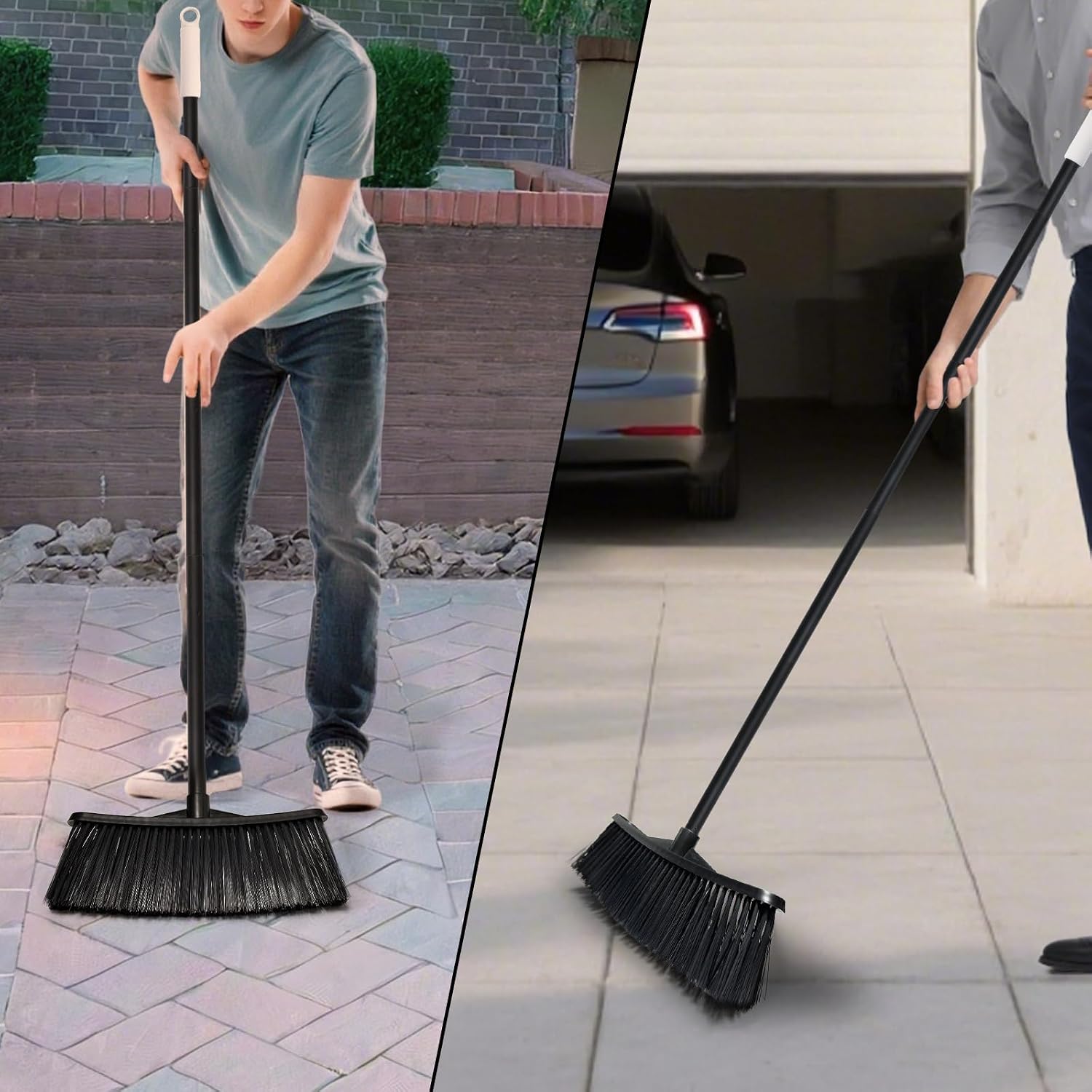 Outdoor Broom for Cleaning Floor - Outside Brooms, Heavy Duty Outdoor Broom for Cleaning Garages, Terraces, and Porches, etc.